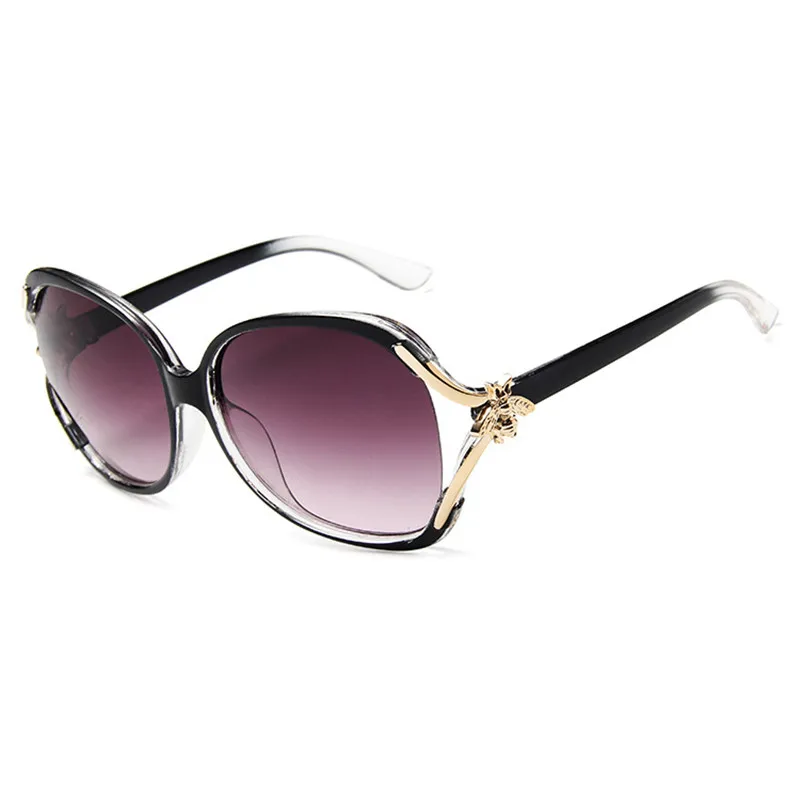 Большие солнцезащитные очки женские круглые дамские затемненные в большой