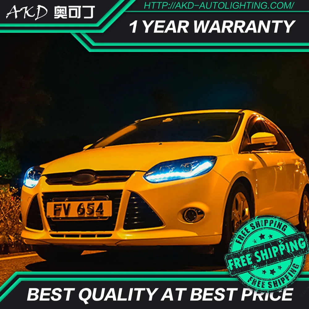 Тюнинг автомобилей AKD фары для Ford Focus 2014 светодиодные DRL ходовые огни биксеноновые