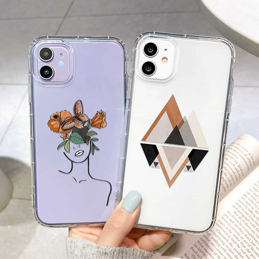 

Silicone Phone Case For iPhone 11 Pro 12 13 Pro Max X Xr Xs Max 6s 7 8 Plus 12 13 Mini SE 2020 Cover Abstract Art Soft TPU Funda