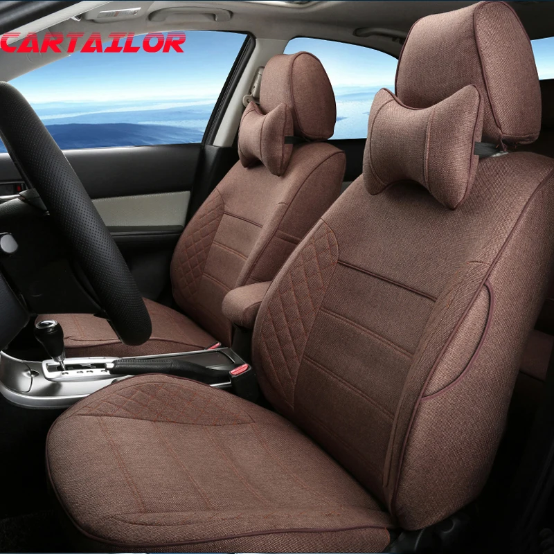 

CARTAILOR Full Set Cover Seat Car Protection for BMW 116i & 118i Seat Covers Accessories Linen Car Seat Cover Set Auto Styling
