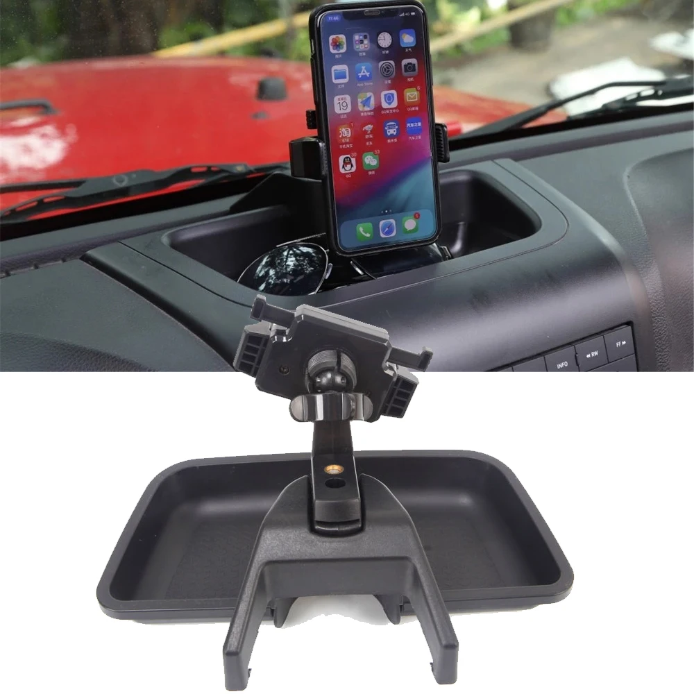 

For Jeep Wrangler JK 2011-2017 Phone Holder Stander GPS Dash Mount Bracket Storage Box ABS Car Accessories