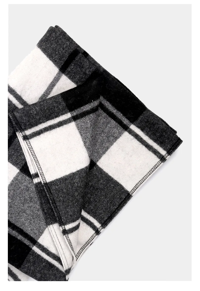 

fashion British classic plaid cloak shawl dual-use women's oversized thick woolen cloak autumn and winter wear women shawl