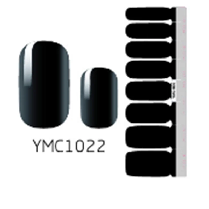YMC022 14 насадок/листов, Женский клей для накладных ногтей, чистый цвет, наклейки для ногтей, полное покрытие, клей для ногтей, наклейки для красоты, маникюр, винил для ногтей - Цвет: YMC022