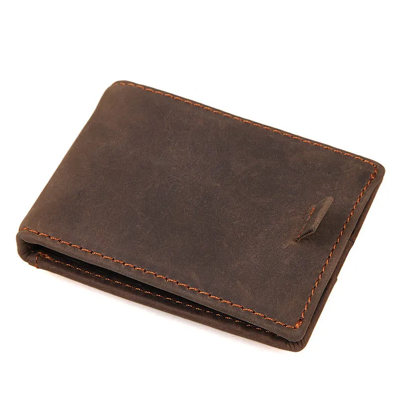 

Quality Leather Unisex Money Clip Wallet Business Card Holder Case Design Front Pocket Wallet Slim Purse Male 8143R