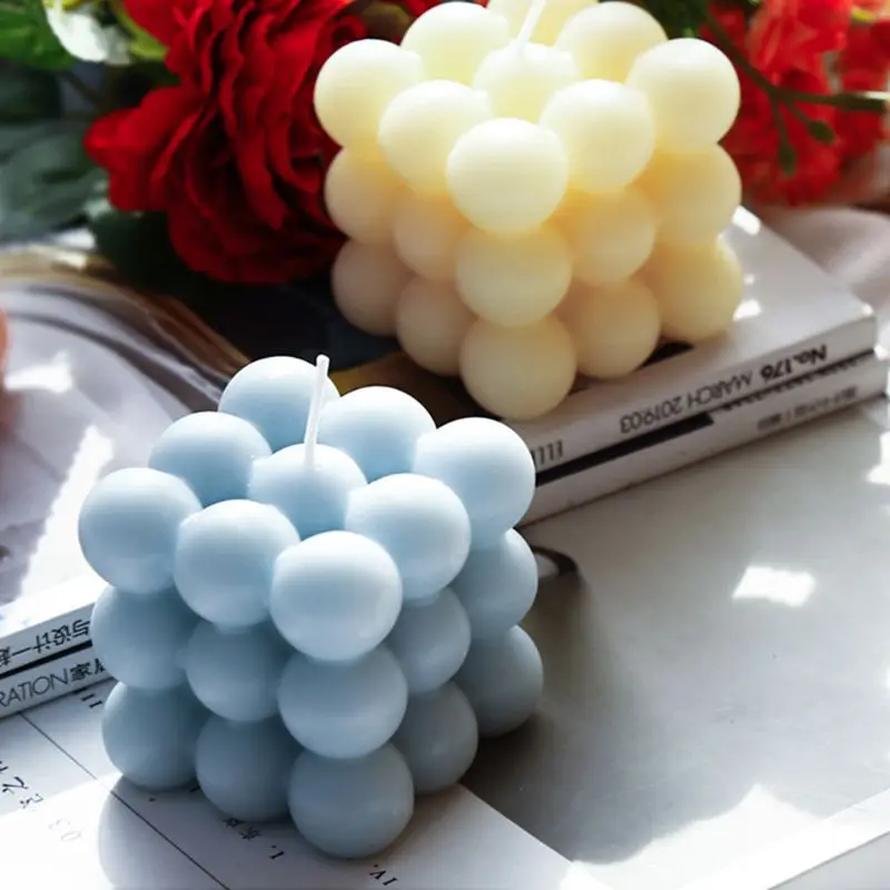 

Round Magic Cube Candle Soy Wax Essential Oil Aromatherapy Candles DIY Wedding