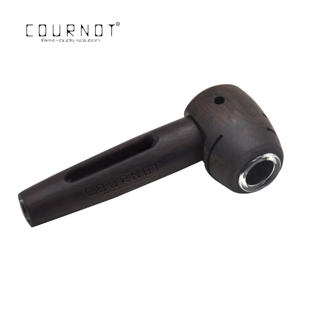 Курно Премиум деревянная табачная труба со стеклянной ручкой 122 мм натуральные