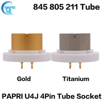 papri pre 845d tpfe 4pin tube socket beryllium copper gold plated u4j jumbo chassis mount for 845 805 fu 5 810 211 etc vacuum
