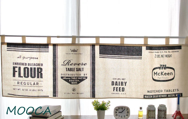 Стиль РУСТИК хлопок и лен фотообои для окон планшет верхняя половина занавески