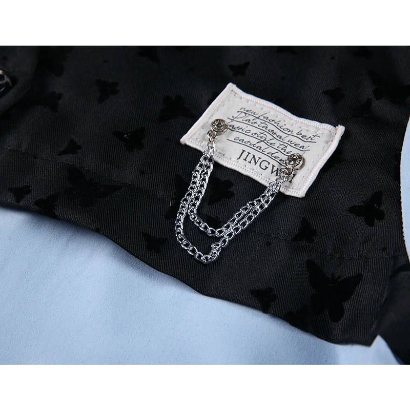 Осень 2021 винтажная женская блузка французская фальшивая рубашка из двух частей