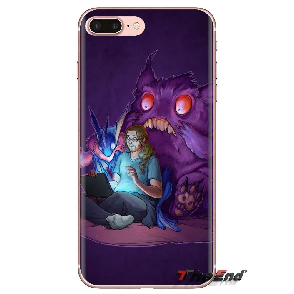 Spooky Splattery Gengar Poster For Huawei G7 G8 P7 P8 P9 Lite Honor 4C 5X 5C 6X Mate 7 8 9 Y3 Y5 Y6 II 2 Pro 2017 Phone Bag Case |