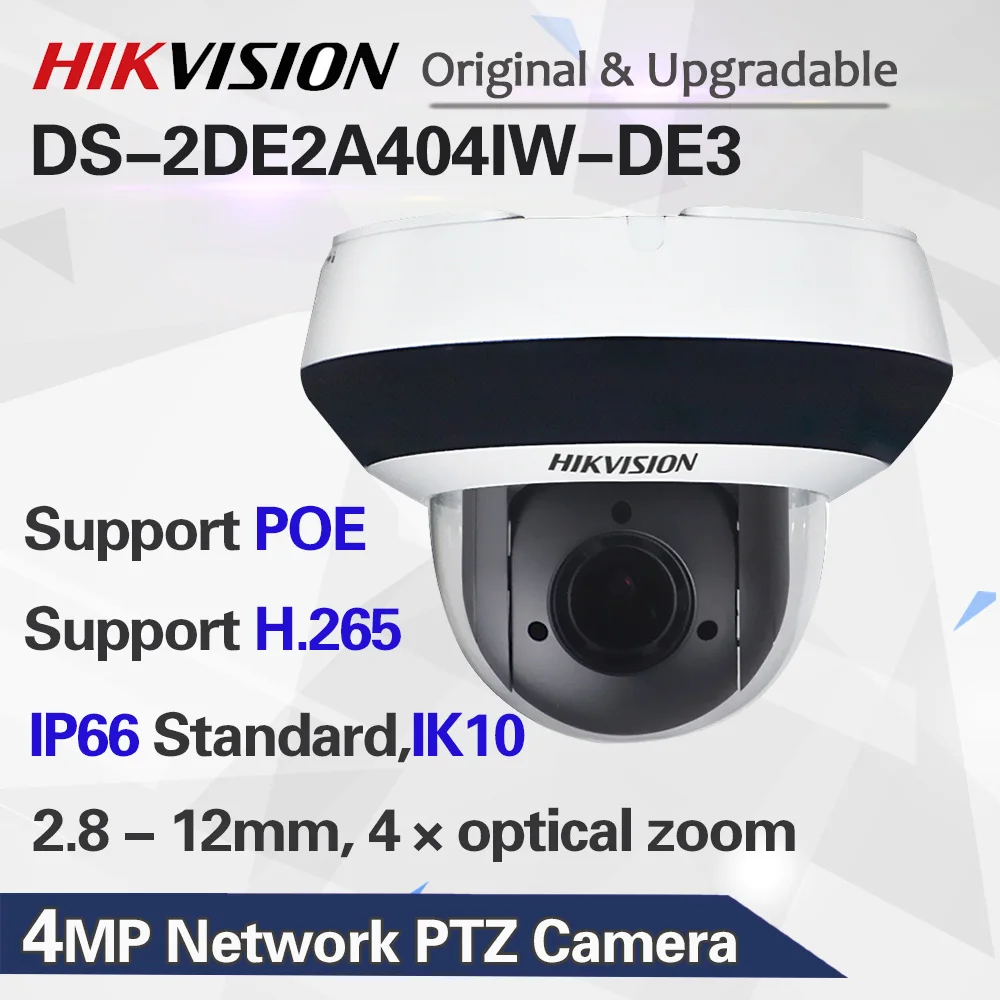 DS-2DE2A404IW-DE3 IP PTZ камера H.2654MP 4X зум 2,8-12 мм объектив сети видеонаблюдения POE, купольная CCTV камера Аудио