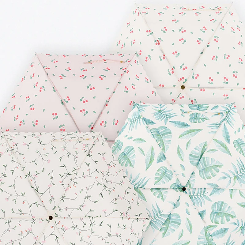 Зонтик Вишневый женский складной стильный Карманный ветрозащитный креативный