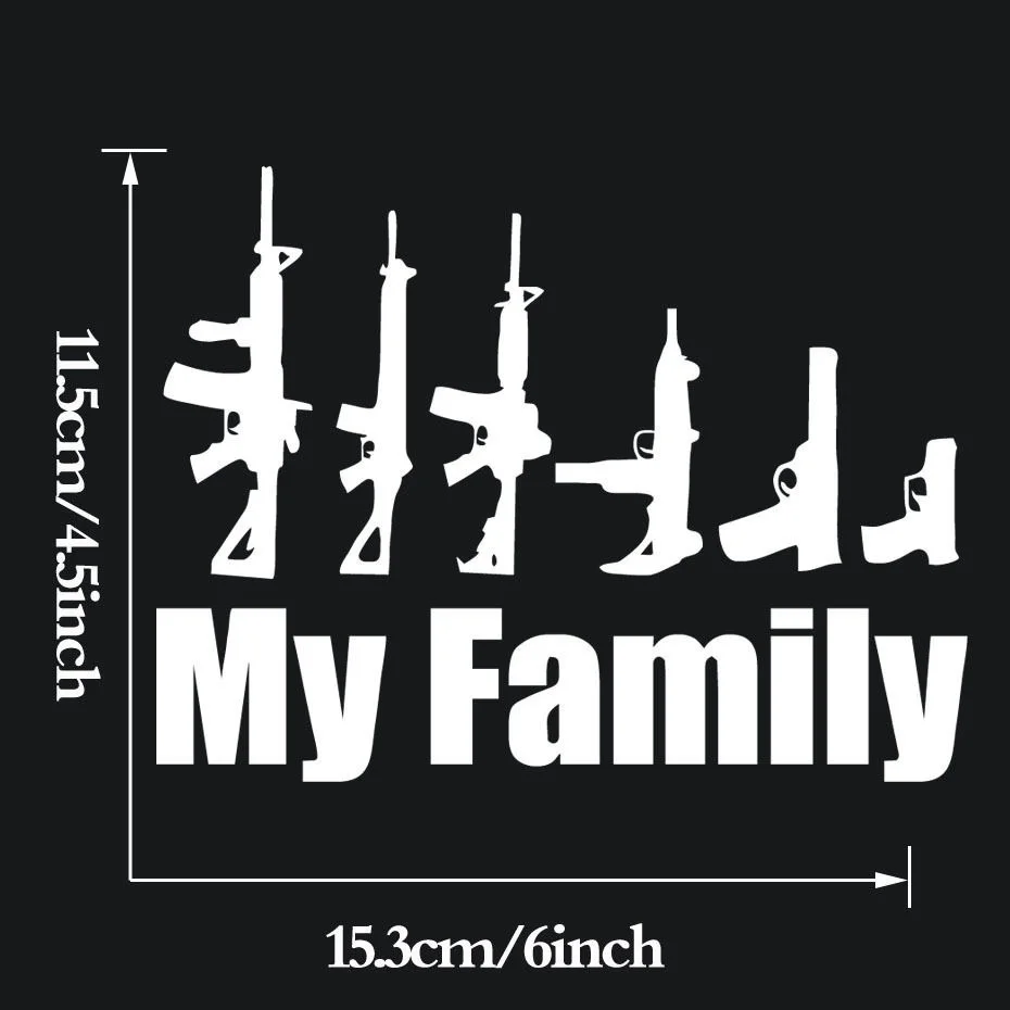 

My Family Handgun Guns Car Truck Window Vinyl Decal Sticker