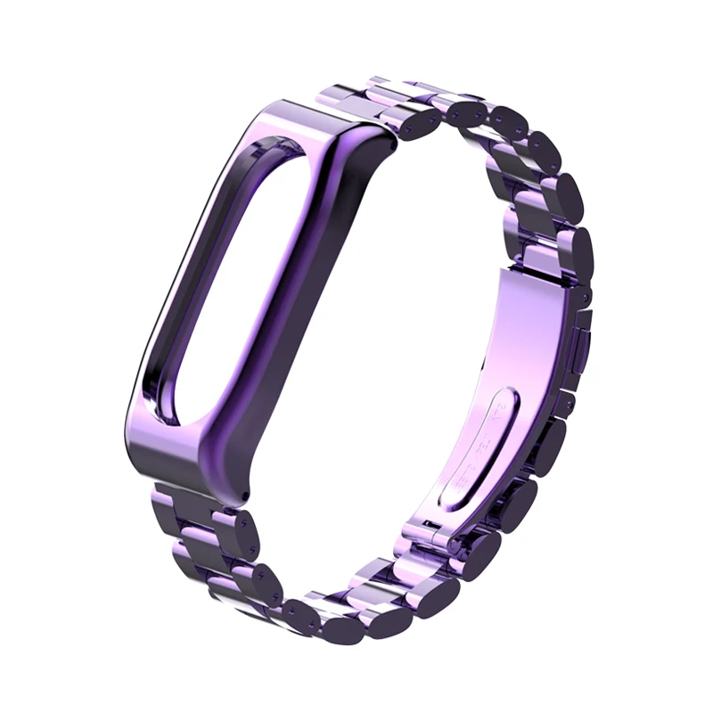 purple Mi jobs mi Band 2 металлический ремешок на запястье Безвинтовой браслет из нержавеющей стали mi band 2 Широкие ремешки для Xiaomi mi Band 2 - Цвет: purple
