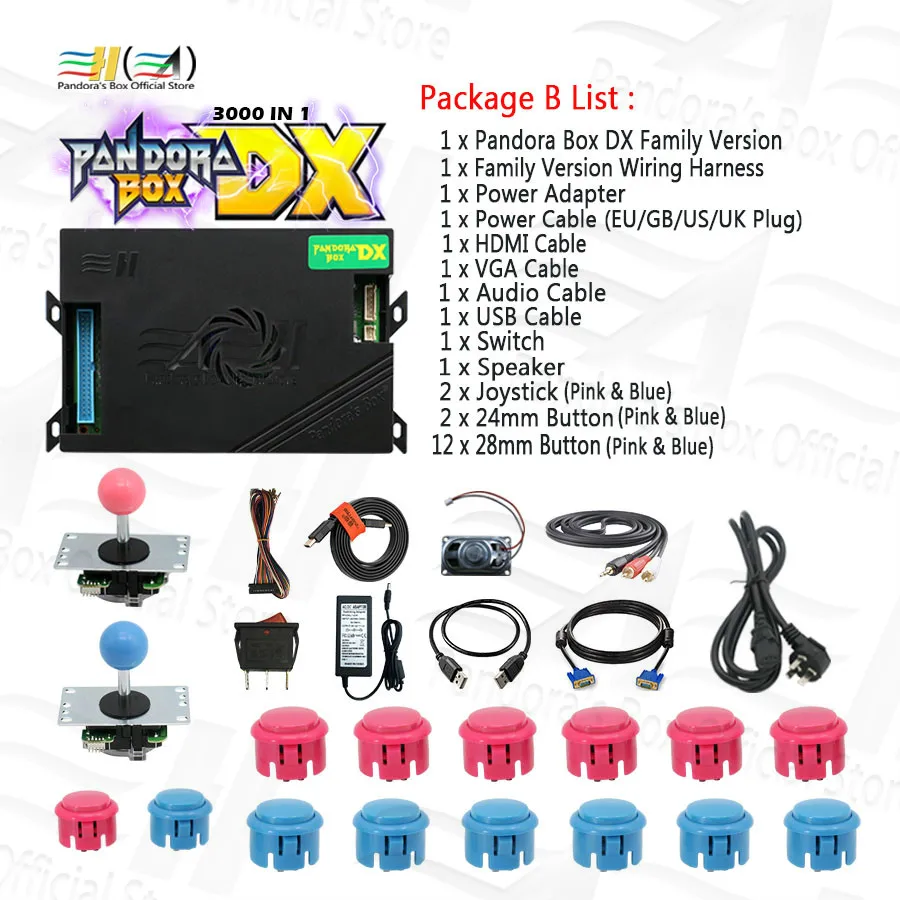 Pandora Box DX 3000 в 1 семейная версия аксессуары для управления diy аркада джойстик