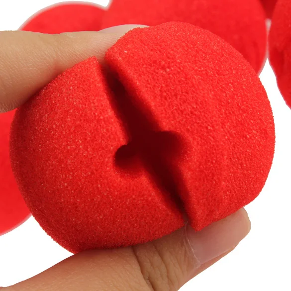 25pcs Fun Red Nose Foam Circus clown nose red sponge ball foam magic props Party Supplies Halloween Accessories | Дом и сад
