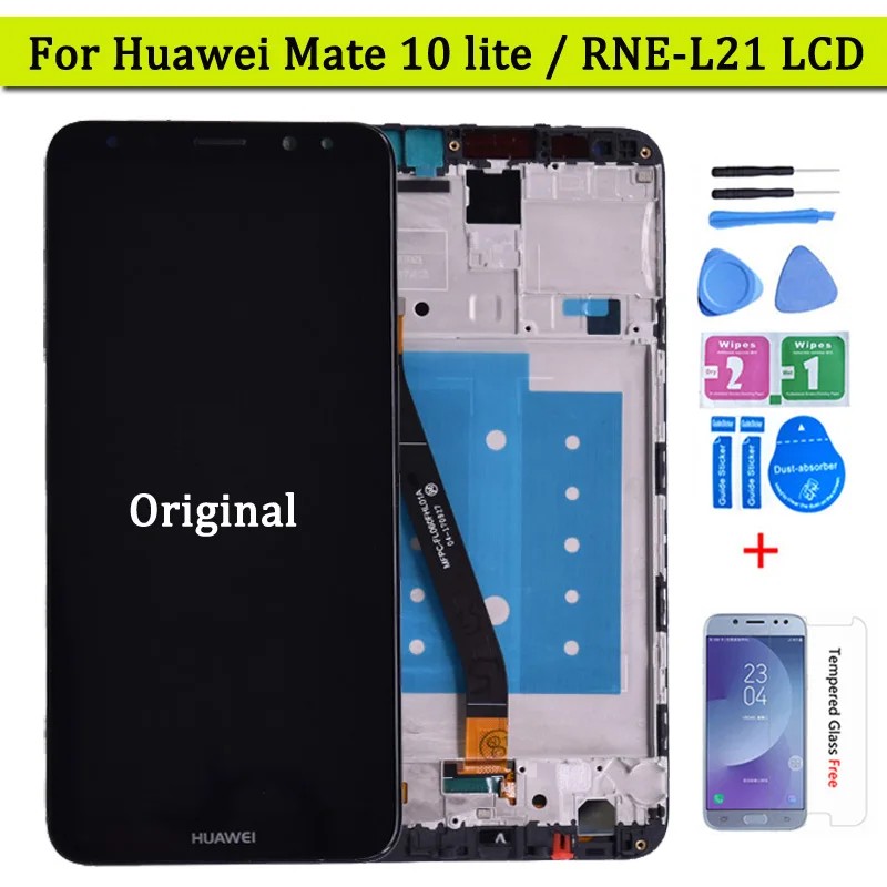 

ЖК-дисплей 5,9 дюйма для Huawei Mate 10 Lite RNE L01 L02 L03 L21, дисплей с сенсорным экраном и дигитайзером в сборе с заменой рамки