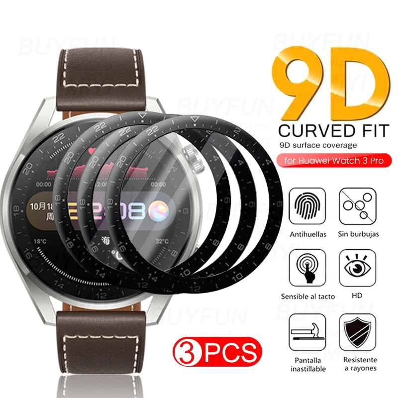 Закругленное мягкое защитное стекло 9D для смарт-часов Huawei Watch 3 Pro шт. - купить по