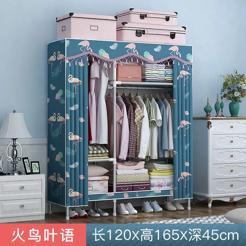 Steel Pipe Thickened Wardrobe Simple Cloth Rental Room Home All Frame Cabinet Hanging Clothes | Мебель
