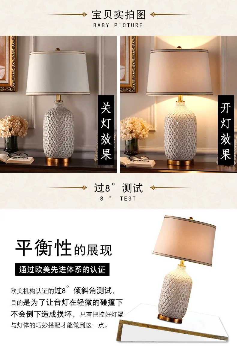 

Modern Ceramic Table Lamp Bedside Design Office Gold Table Lamp Geometric Study Accessories Tafel Lampen Indoor Lighting EH50TL