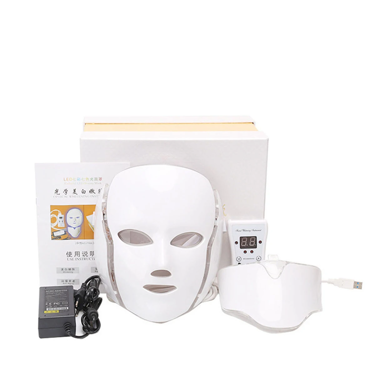 

Beauty Photon LED Facial Mask Therapy 7 Colors Light Face Neck Mask Skin Care Rejuvenation Spa Wrinkle Acne Removal Anti-aging
