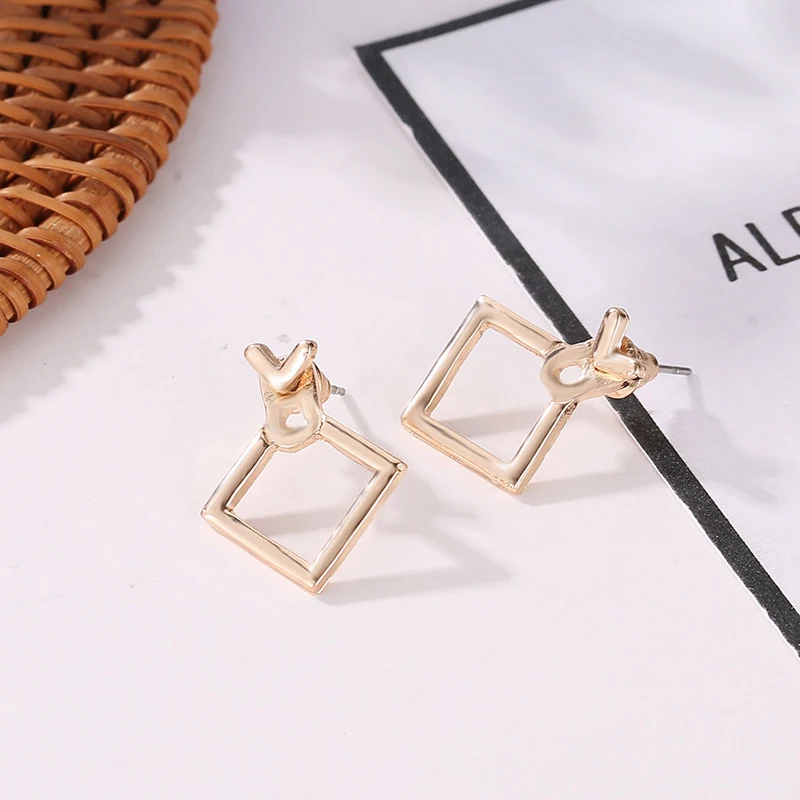 

Hot Trendy Cute Nickel Free Earrings Fashion Jewelry Earrings Square Stud Earrings For Women Brincos Statement Earrings