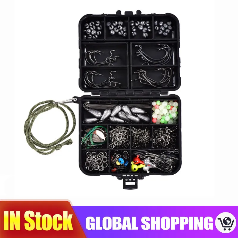 

246pcs Fishing Tackles Box Accessories Kit Set With Hooks Snap Sinker Weight For Carp Bait Lure Ice Winter Accessoires