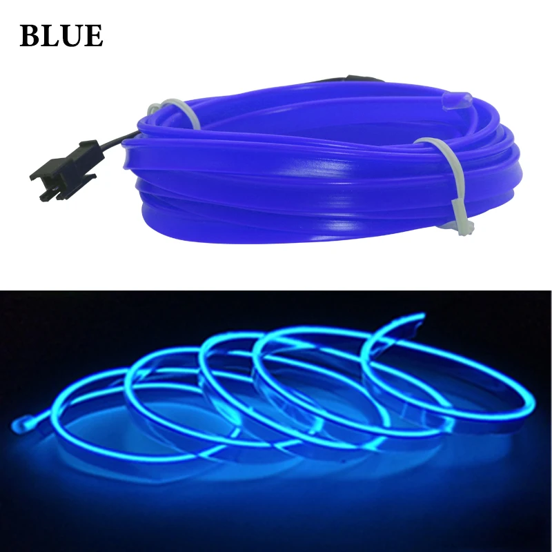 

Гибкая светодиодная лента 1 м/3 м/5 м для внутреннего освещения автомобиля, гирлянда из проволочного троса, трубчатая неоновая лампа с контроллером привода сигарет