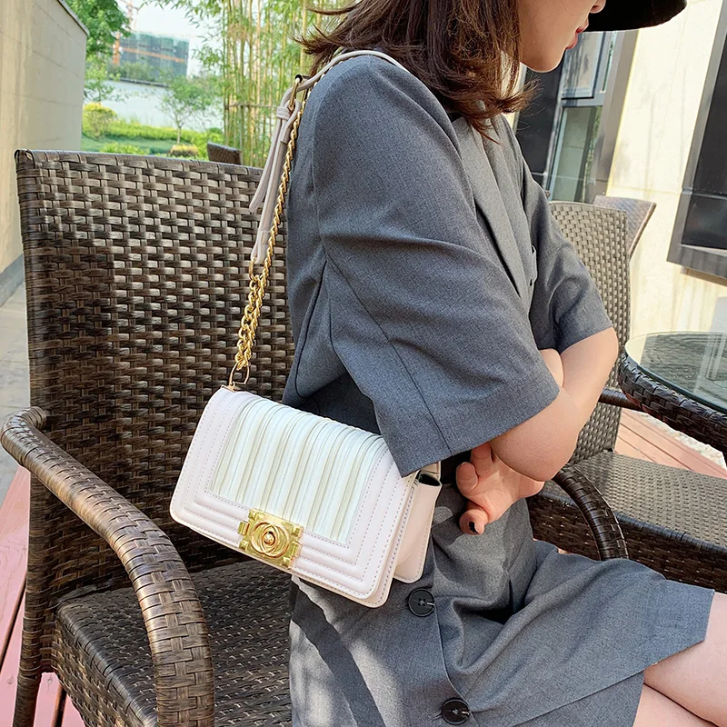 

bags for women purses and handbags Solid PU leather women's Square chain Shoulder Messenger Bag crossbody bags for women