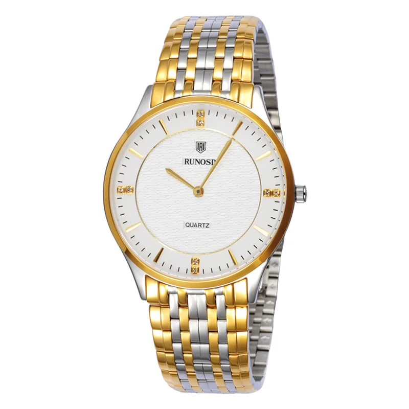 

RUNOSD мужские часы Роскошный Циркон Miyota кварцевый механизм сапфировое стекло ремешок из нержавеющей стали 5197 г