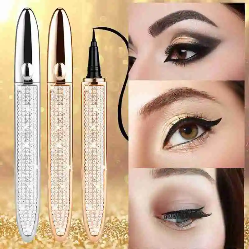 

Diamond Self adhesive Liquid Eyeliner Pencil Magnet-free Gule Glue-free Lash Wholesale Pen Custom Waterproof Makeup Label S5A3