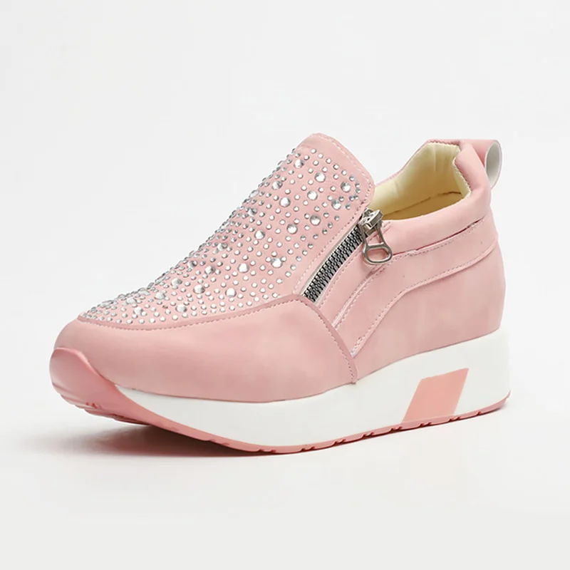 Женские кроссовки белые беговые на платформе с молнией большие размеры 42-43