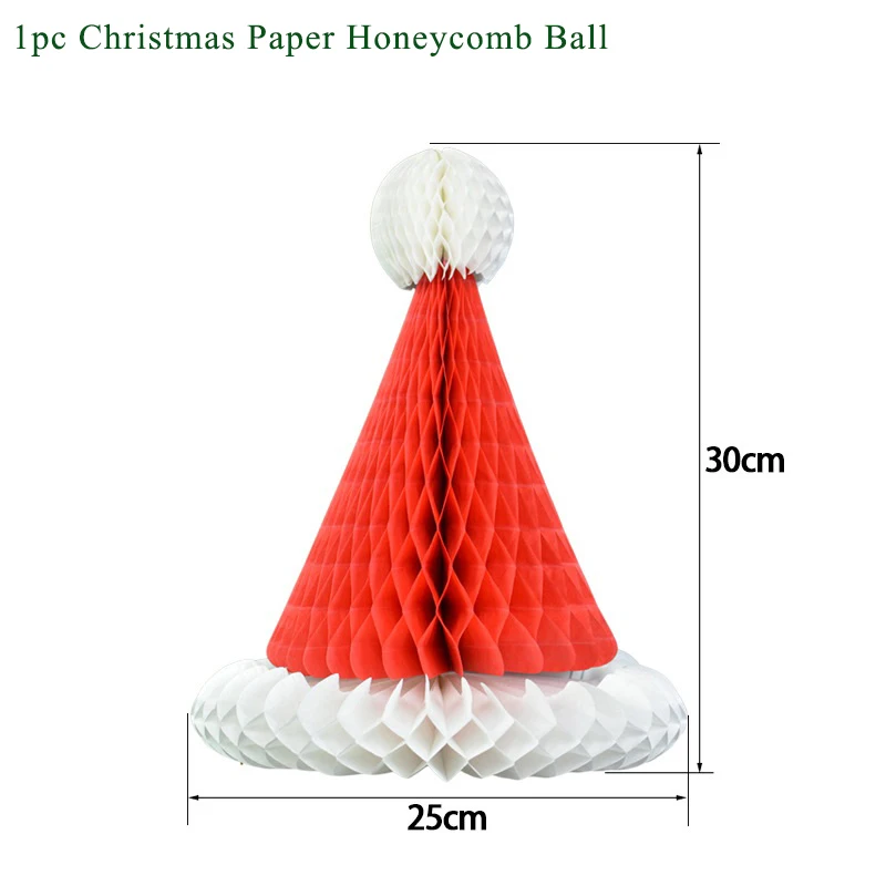1pc Honeycomb Ball Украшения для рождественской вечеринки, Рождественский латексный бумажный шарик, баннеры, сделай сам, праздничные вечерние принадлежности, рождественские украшения для дома - Цвет: 1pc Honeycomb Ball