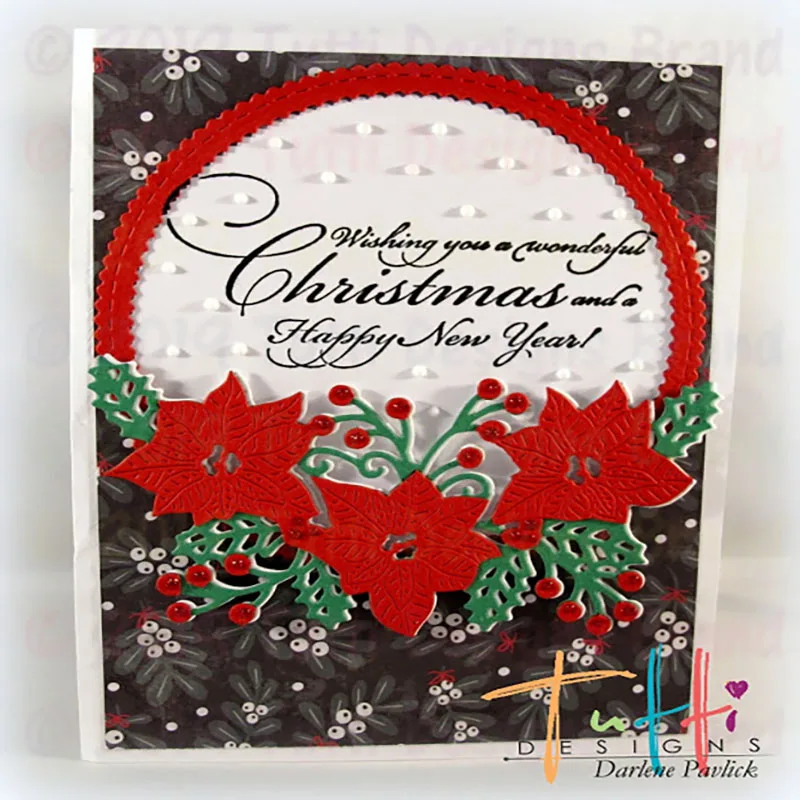 Рамка Poinsettia новые металлические режущие штампы для открыток альбом рукоделия