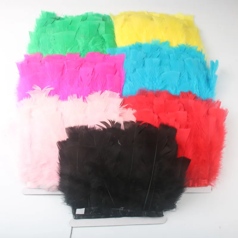 

1 ярд/партия, лента с перьями индейки для рукоделия, карнавала, костюма, свадебного платья, украшения «сделай сам», перья для рукоделия