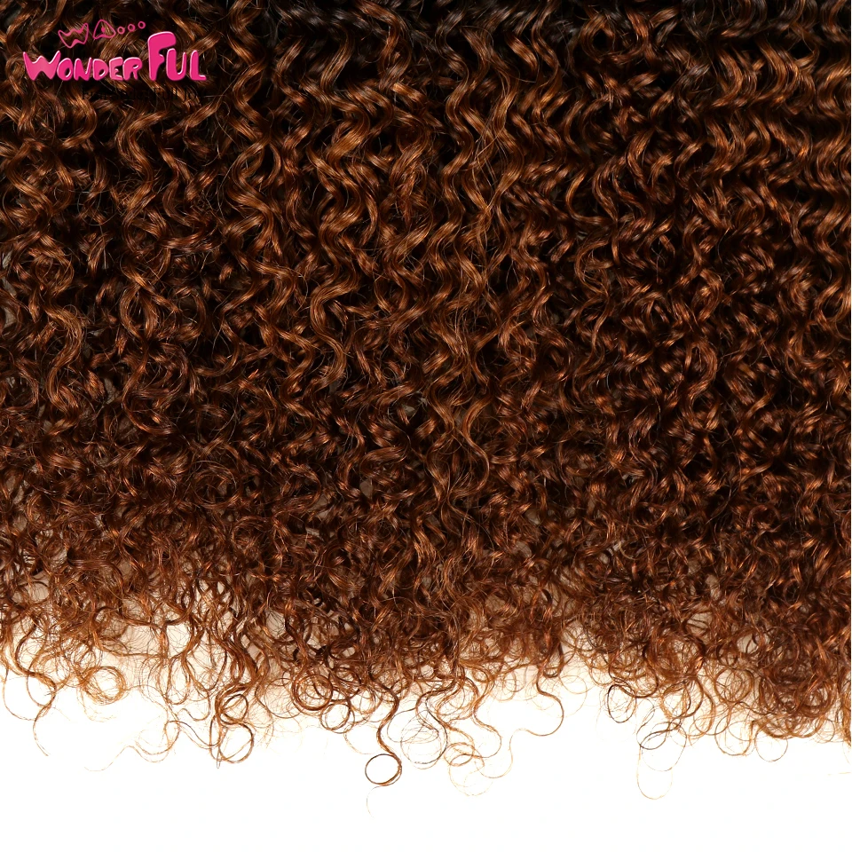 WA... чудесные кудрявые 10 22 дюйма M Remy 100% бразильские человеческие волосы 3 тона 1B/4/30