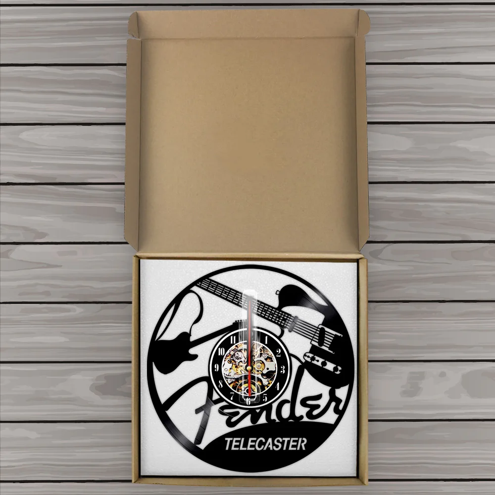 Электрогитара Дизайн Виниловая пластинка настенные часы Музыкальные