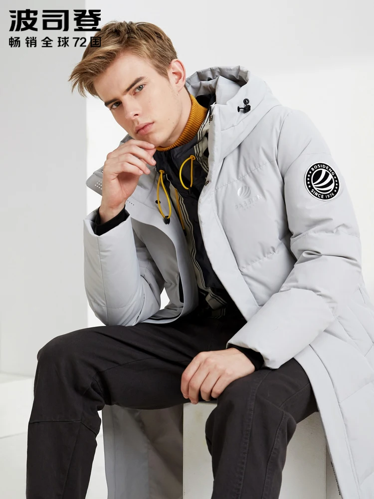 Новая мужская длинная теплая и непромокаемая пуховая куртка BOSIDENG ветрозащитное