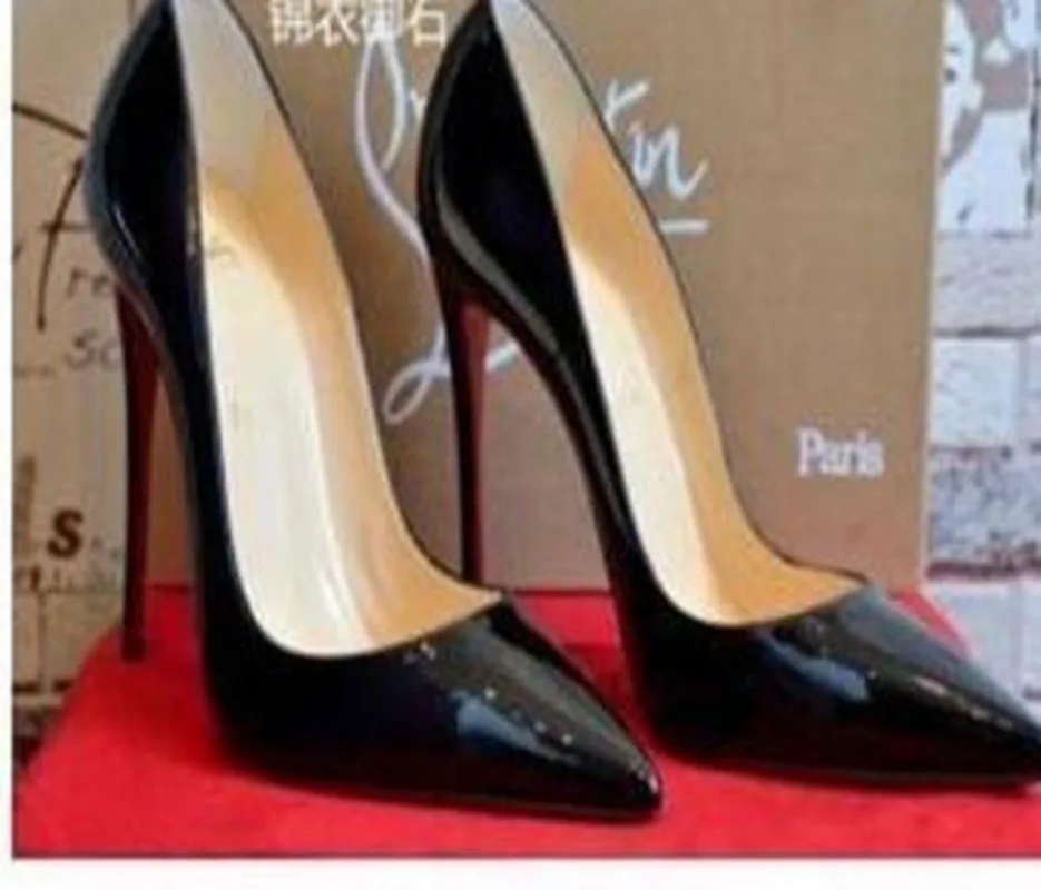 

Женские туфли-лодочки на высоком каблуке 8-12 см, с красной подошвой