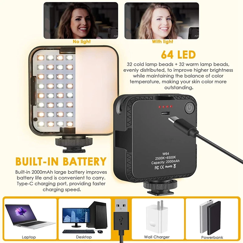 

Video Conference Lighting Kit, Laptop Webcam Lighting with Clip, LED Camera Light for Photography, Zoom Meeting, Remote