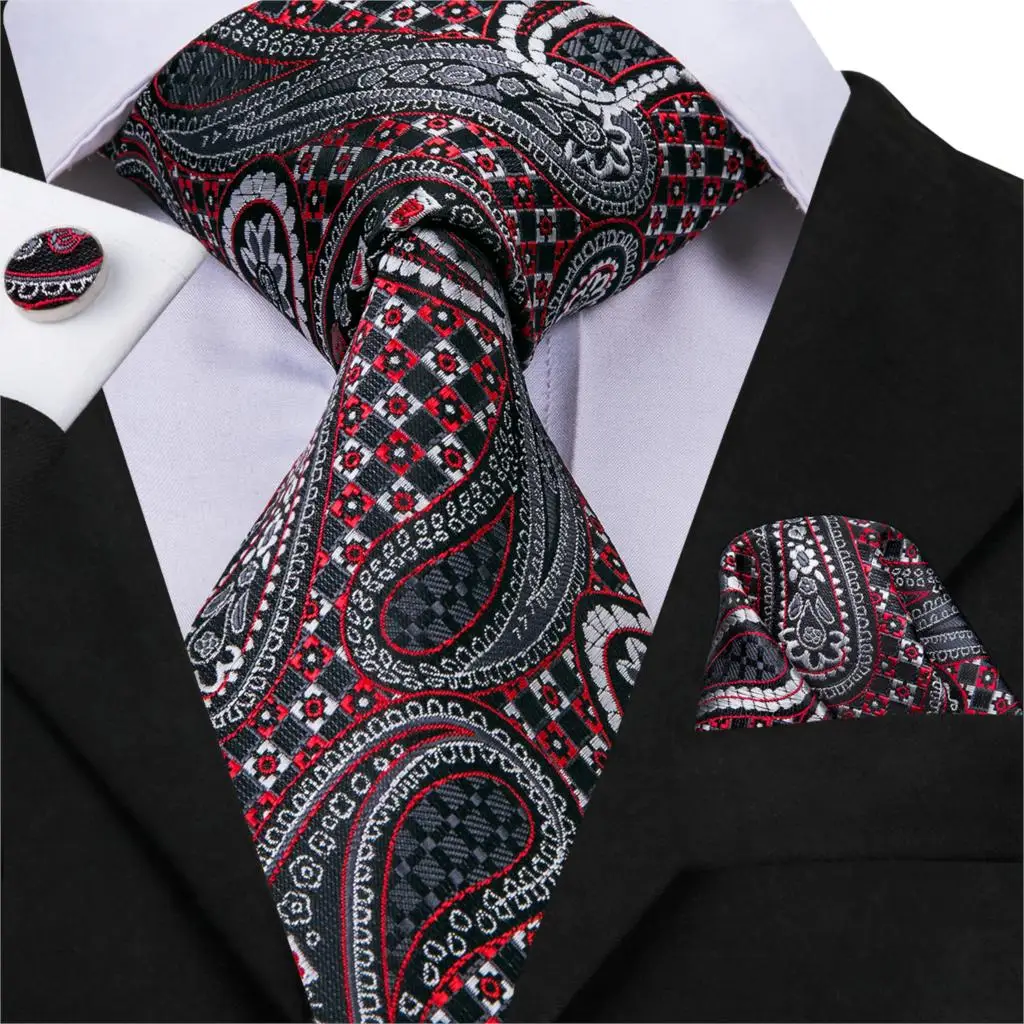 C-3079 Hi-Tie шелк Пейсли синие мужские галстуки Свадебная вечеринка роскошный галстук синий галстук-бабочка платок запонки набор модные галстуки для мужчин - Цвет: C-3079