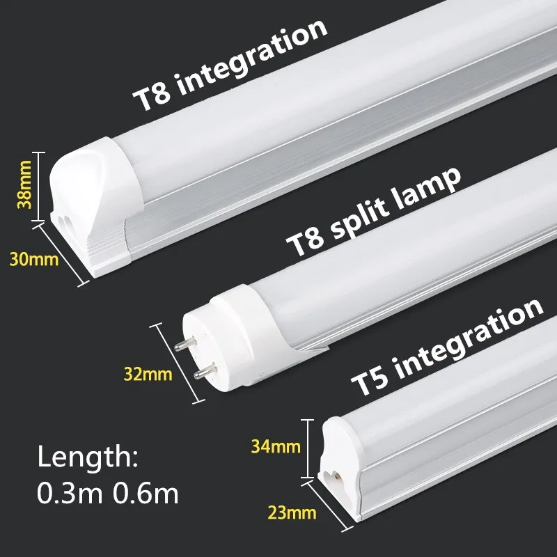 Интегрированная светодиодная цветная трубка 2835SMD T5/T8 0 3 м/0 6 м красная зеленая