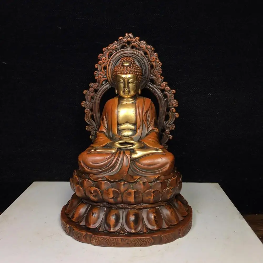 

5" Collection Pure copper Gilt Real gold Śākyamuni Buddha statue Buddha statue Giordamo Siddhartha Buddha, Bhagavad (World Respe