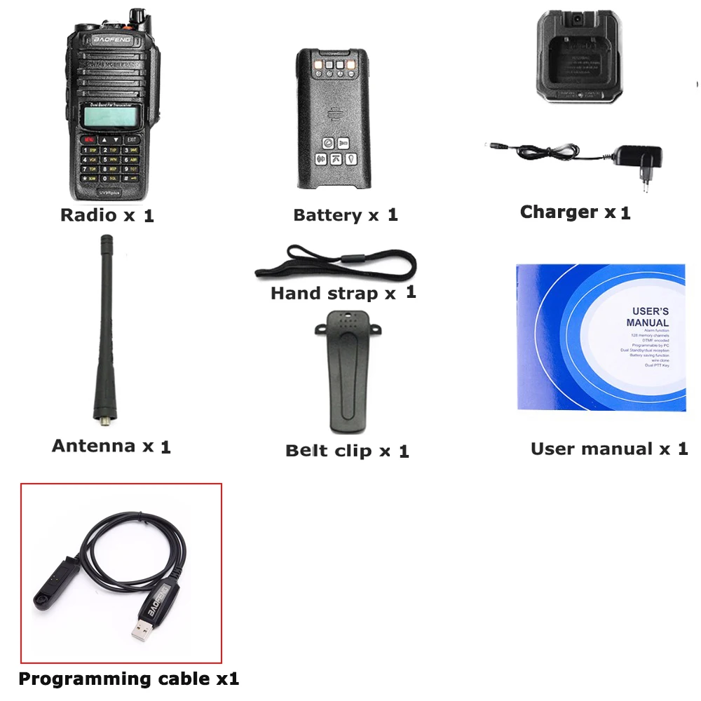 add cab Baofeng Высокая мощность Двухдиапазонная UV-9R плюс VHF136-174 UHF400-520MHZ радиостанция водонепроницаемый Baofeng рация трансивер - Цвет: add cab