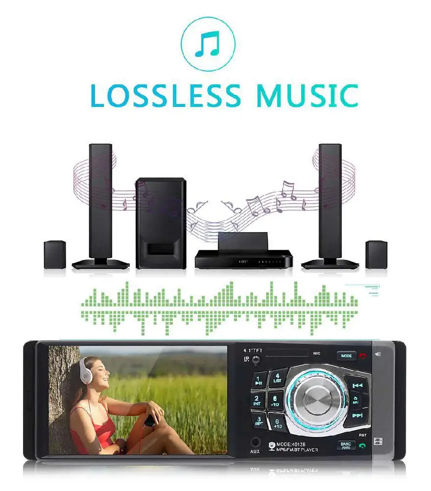 4 1 дюймовый автомобильный Bluetooth радиоприемник с приводом MP5/MP4/mp3 плеер