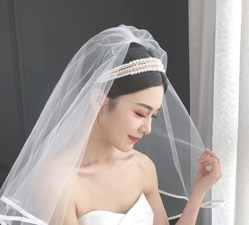 

Bridal Hair Jewelry Gold Silver Color Tiaras Crowns Pearl Crystal Headbands Hairbands Women Bride Headdress Wedding Accessories