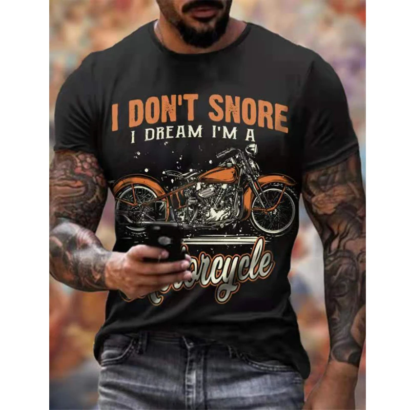 Camiseta de verano para hombre, camisa 3D de motociclista, carretera, Hip-Hop, Vintage, Streeerar