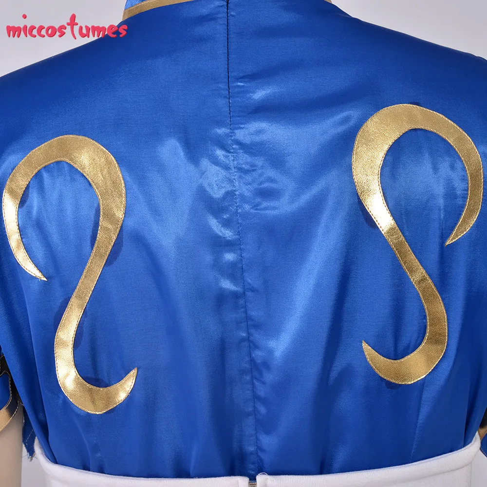 Chun Li Косплей Костюм для взрослых синий Cheongsam вечерние платья на Хэллоуин женский наряд
