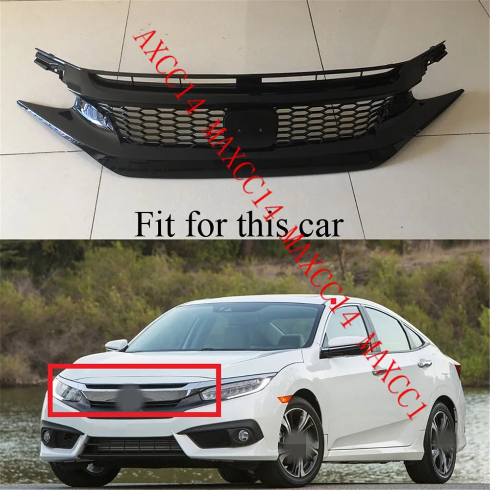 Ячеистая Передняя хромированная верхняя решетка для HONDA CIVIC 2016|Амортизаторы| |