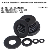 grade 8 8 black oxide plated carbon steel plain washer m2 m2 5 m2 6 m3 m4 m5 m6 m8 m10 m12 m14 m16 m18 m20 m22 m24 m27 m30